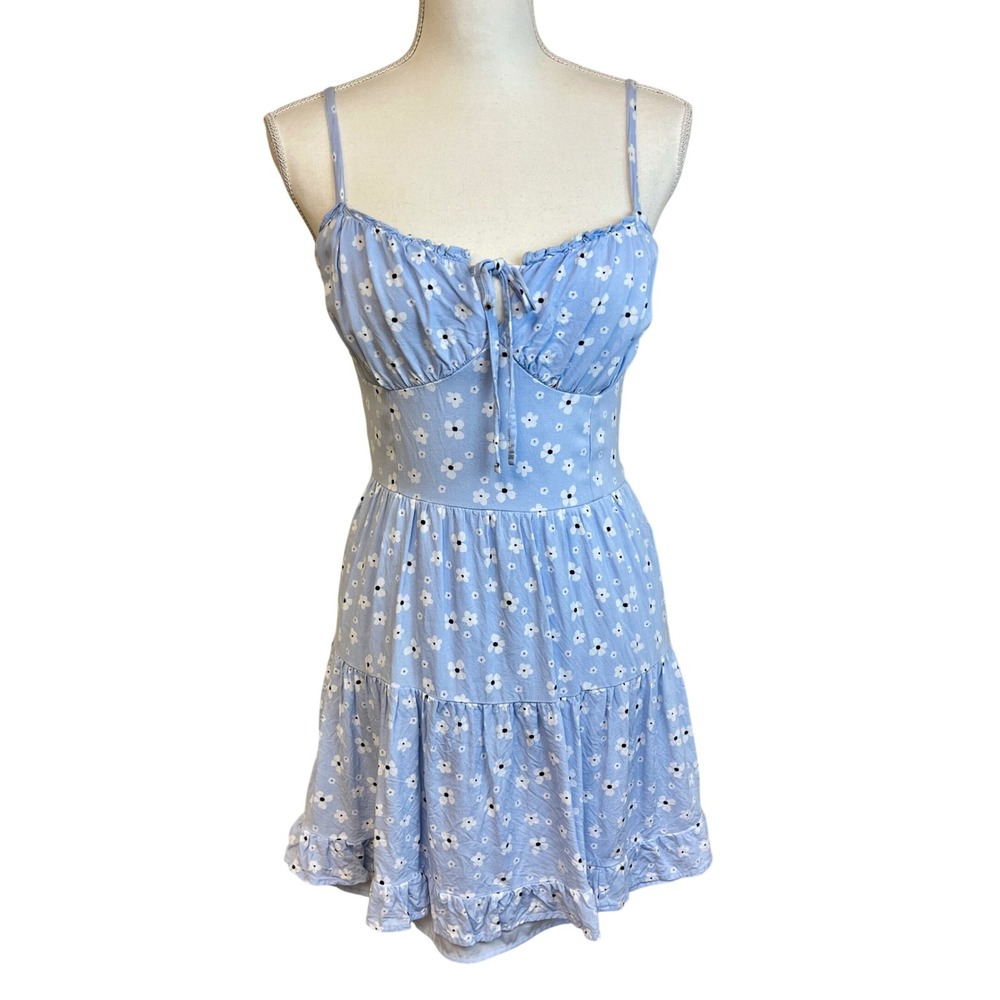 Hollister Light Blue Floral Mini Dress - Picture 2 of 14